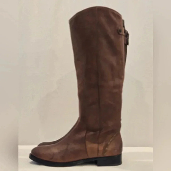 Arturo Chiang Leather Knee High Riding Boots in Cognac Brown Size 9.5 - Picture 5 of 8